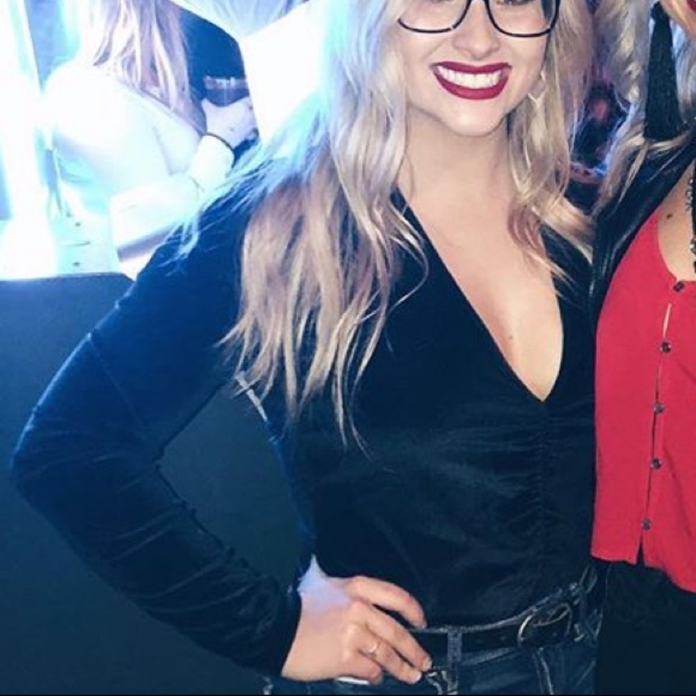 Express Black Suede Bodysuit